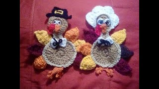 How to Crochet Turkey Applique  Crochet Turkey Pattern  Turkey Decoration  Thanksgiving Turkey [upl. by Skerl]