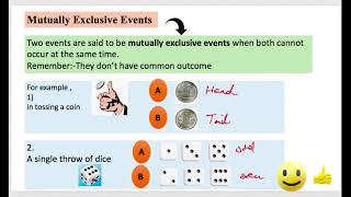 Types of events in Probability mutually exclusive independent etc [upl. by Merdith]