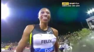 100 METROS DOHA DIAMOND LEAGUE 2012 ALLYSON FELIX 1092 CAMPBELL 1094 [upl. by Leinto]