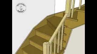 Construction escalier à marches dangle Stairs Building  Sketchup 3D Animation  part5 [upl. by Lux]