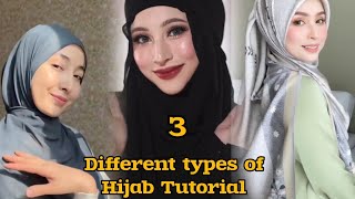 3 Different Types Of Hijab Tutorial 🧕🏻 Beautiful Hijabis✨ [upl. by Clementius650]