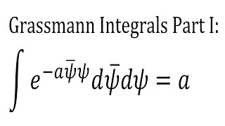 Grassmann Integrals Part I  Intro to Grassmann Variables and the 2D Gaussian [upl. by Sletten]