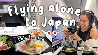 Japan Travel Vlog Traveling ALONE to Japan Business Class [upl. by Eldnik]