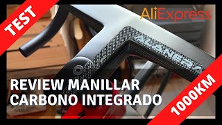 TEST Y REVIEW MANILLAR DE CARBONO INTEGRADO CARRETERA DE ALIEXPRESS  ALEXPRESS83 [upl. by Redliw8]