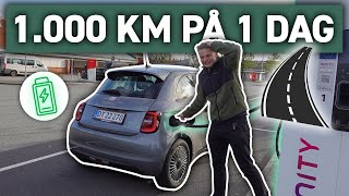 KØRER 1000 KM I FIAT 500e PÅ 1 DAG [upl. by Koller]