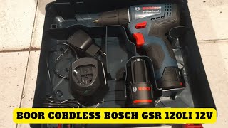 review boor cordless BOSCH GSR 120LI model terbaru boschtools boschpowertools bosch [upl. by Ennovyhs]