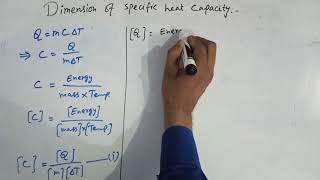 what are dimensions of specific heat  find the dimensions of heat capacity [upl. by Leaw]