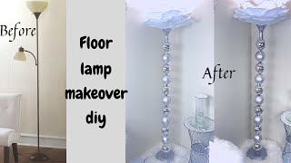 OLD FLOOR LAMP MAKEOVER simple idea of how to make your lamp look glamorous Home decor DIY [upl. by Tamah]