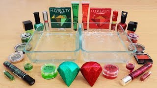 Emerald vs Ruby  Mixing Makeup Eyeshadow Into Slime Special Series 97 Satisfying Slime Video [upl. by Barty]