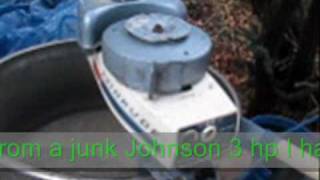 1968 1802 Evinrude mate 15 HP Outboard Motor Resurrection With Johnson 3 HP parts [upl. by Raynell]