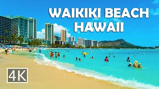 4K Waikiki Beach in Honolulu Hawaii  Walking Tour [upl. by Bac]