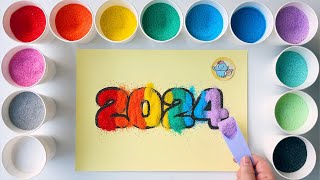 Sand Painting 2024 New Year for Kids and Toddlers [upl. by Atined]