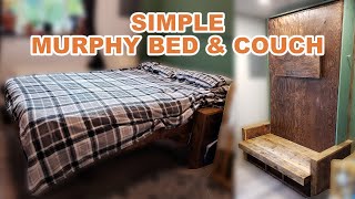 Building an Easy Murphy Bed with Couch  Affordable and Simple [upl. by Chavez]