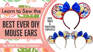 DIY Make the BEST Mouse Ears Ever for baby kids and adults Printable Pattern Templates Included [upl. by Broeker981]