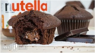 Moist Chocolate Muffin Recipe  Nutella Muffins [upl. by Ferne]