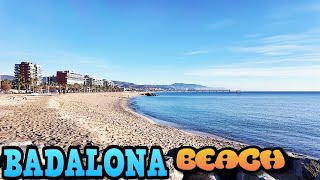 4K 60fps Barcelona Beach Walking Tour ⛱ Badalona Paseo Maritimo 2024 🇪🇸 [upl. by Eladnyl]