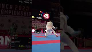 Ura mawashi 💯🫡  wkf karate  wkf Kumite  scoring techniques shorts karate wkfkarate [upl. by Arvo]