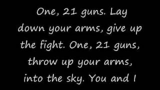 Green Day21 Guns Lyrics [upl. by Nylak]