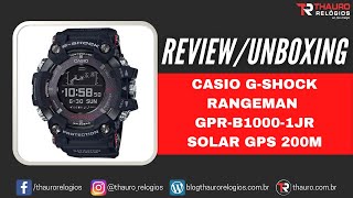 REVIEW Casio GSHOCK Rangeman GPRB10001JR Solar GPS 200M  Thauro Relógios [upl. by Adohr]