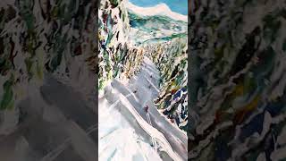 Morzine skiartpainting artgallery morzine portesdusoleilavoriaz lesgetschatel snowboarding [upl. by Oramug]