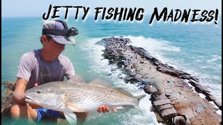 OVERNIGHT JETTY FISHING TRIP  Part 1 Port Aransas Jetty Madness [upl. by Cobbie]