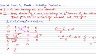 Special cases in Routh Hurwitz criterion [upl. by Gorman]