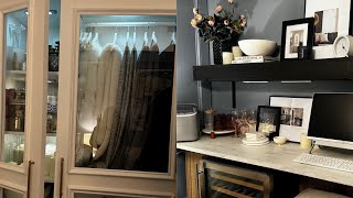 Home Decor  extended closet reveal and snack bar reveal ikeapax snackbar [upl. by Myranda]