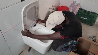 wallhung toilet installation plumbing [upl. by Nosahc75]