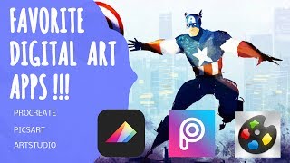 BEST FREE DIGITAL ART APPS  Procreate PicsArt amp ArtStudio 2024 [upl. by Aryt]