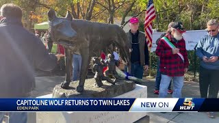 Recast Capitoline Wolf statue revealed a year after previous statue mysteriously stolen [upl. by Edita224]