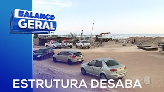 Estrutura do palco do réveillon desaba na Orla da Atalaia após fortes ventos BGT [upl. by Frieda]