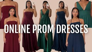 TRYING JJS HOUSE PROM DRESSES TRY ON amp REVIEW [upl. by Litsyrk585]