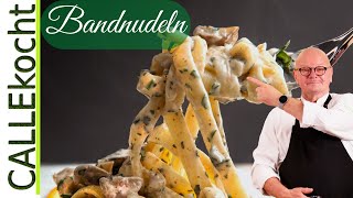 Einfaches Pasta Tagliatelle Rezept ohne Maschine Nudeln selber machen [upl. by Glantz]