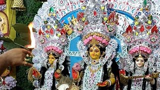 Maha Sasthi Arati🙏 Adhikary Bari Durga Puja 2024 [upl. by Imena]