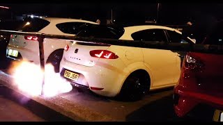 2 Seat Leon Cupra Rs Have An Exhaust Battle MAD FLAMES [upl. by Ostler]