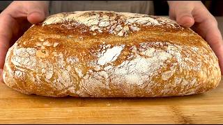 Dont bake bread until youve seen this recipe No knead 4 ingredients rustic bread recipe [upl. by Wedurn437]