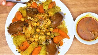 Authentic Moroccan Couscous with Chicken and 6 Vegetables How to Make it Perfectly [upl. by Monsour]