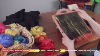 Making batts for felting using the Ashford Blending Board and luxurious fibres [upl. by Furgeson]