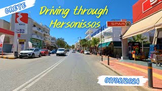 Driving Through Hersonissos Heraklion Crete Greece 4K [upl. by Anirroc581]