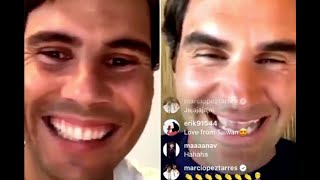 NADAL talks to FEDERER and MURRAY while in quarantine LIVE on INSTAGRAM 20042020 [upl. by Frodina]