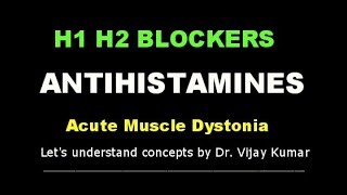 Histamine Blockers Antihistamine DrugsAcute Muscular DystoniaAntihistamine Classification Actions [upl. by Burd149]