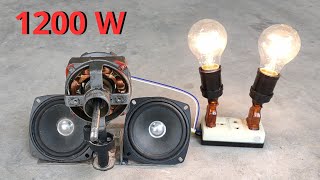 I created a 220v generator from an old speaker [upl. by Ij]