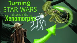 Turning Star Wars aliens into Xenomorphs story and speeddraw [upl. by Kenaz571]