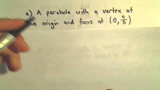 Conic Sections Parabolas Part 4 Focus and Directrix [upl. by Aissert]