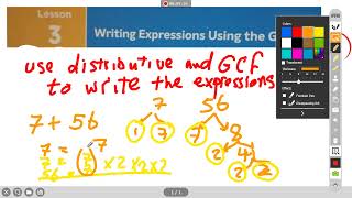 Writing Expressions Using the G C F [upl. by Kauslick]