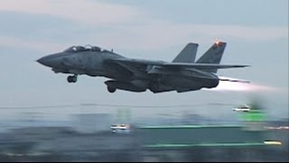 F14 TOMCAT Full Afterburner Take off 1996 Long [upl. by Akemad]