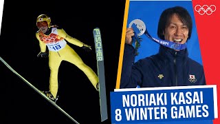 EIGHT OLYMPICS for Noriaki Kasai 🇯🇵⛷ [upl. by Kire28]