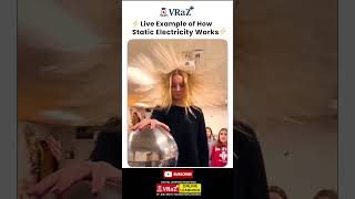 Van de Graaff Generator Demo ⚡ Girls Hair Stands Up shorts ytshorts physics staticelectricity [upl. by Vtarj301]