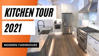 Modern Farmhouse Kitchen Tour 2021  Kitchen Design  ZLINE kitchen appliances [upl. by Suillenroc]