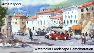 Amit Kapoor Watercolor Landscape Demonstraiton in Slovenia  IWS Slovenia amp EPC Art Course [upl. by Marcela]